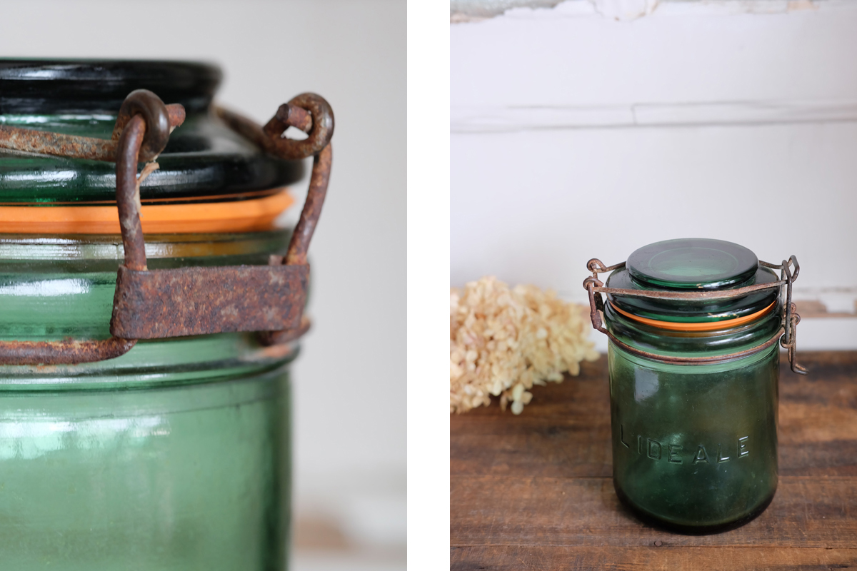 X432-2 フランスBrocante L'IDEALE 保存ビン 保存容器 ガラス容器